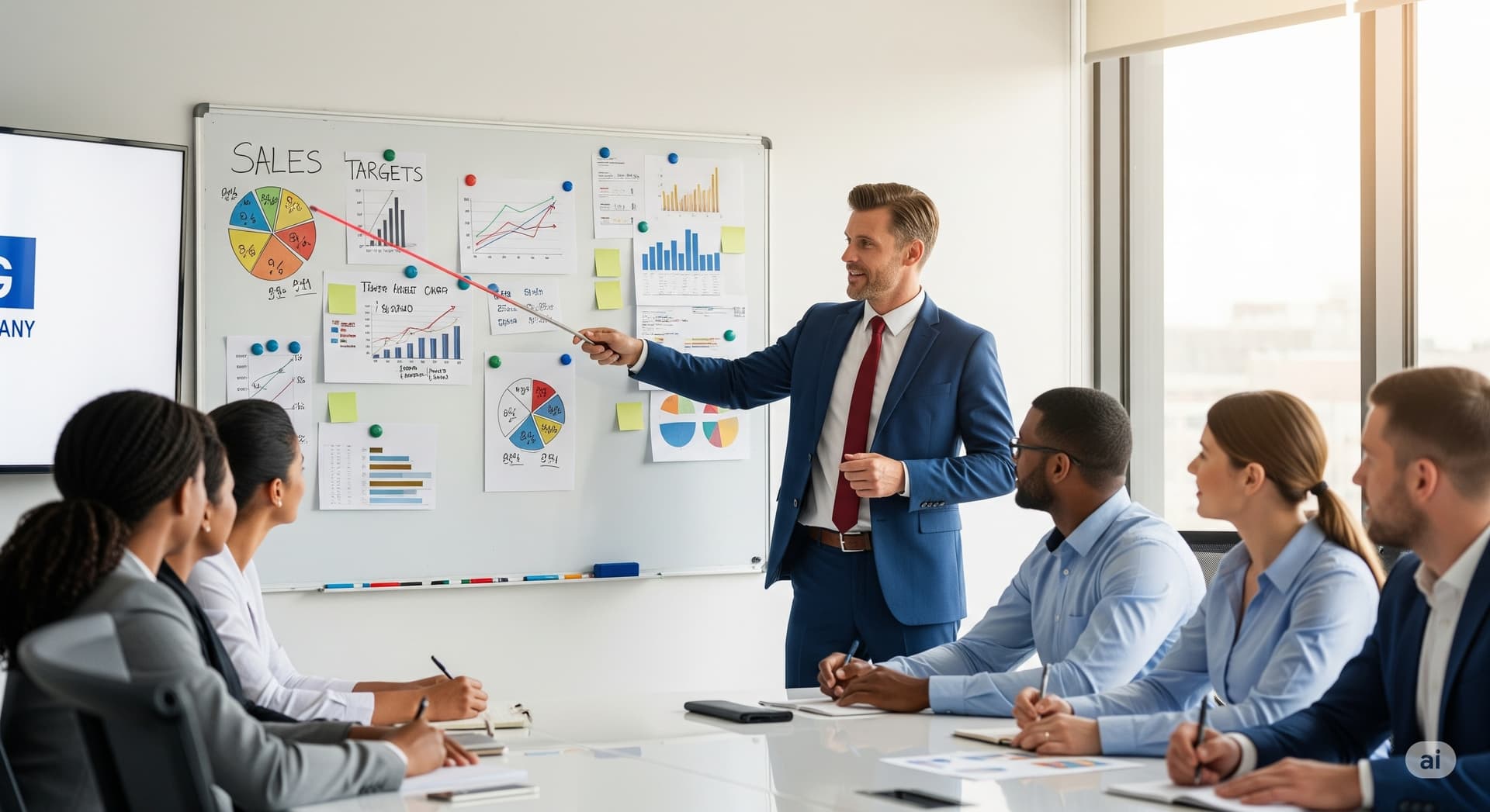 Sales manager reviewing AI-powered pipeline analytics