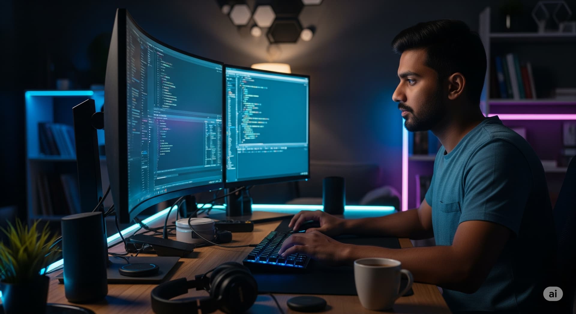 AI-powered software developer working with code generation tools