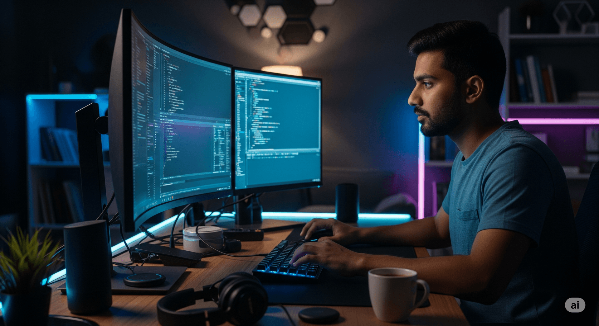 AI-powered software developer working with code generation tools